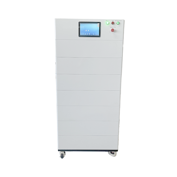 Front view of 537V solar energy battery system.